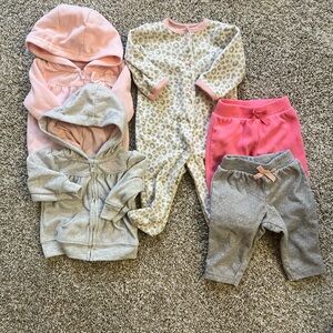 Carter's Bundle Lot of Baby Girl Fall/Winter Clothes 0-3M